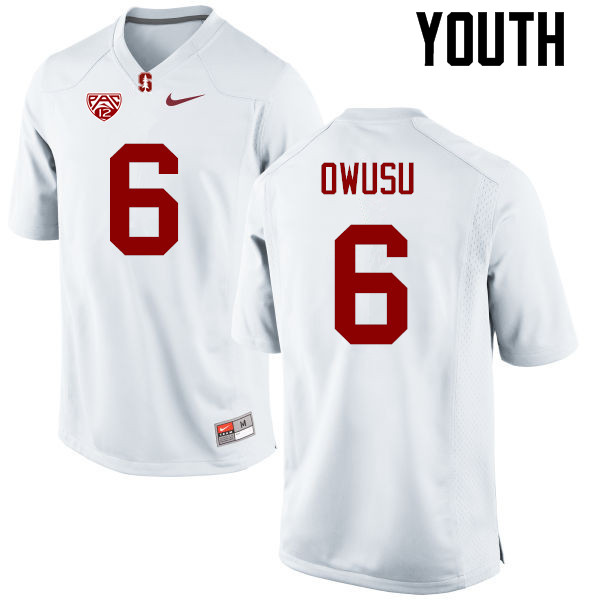 Youth Stanford Cardinal #6 Francis Owusu College Football Jerseys Sale-White - Click Image to Close